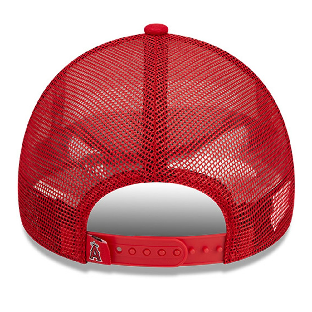 Los Angeles Angels New Era Stacked A-Frame Trucker 9FORTY Adjustable Hat | MLB Sale