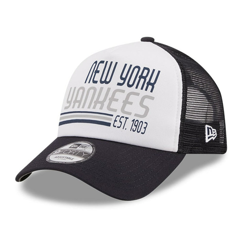 New York Yankees New Era Stacked A-Frame Trucker 9FORTY Adjustable Hat | MLB Near me