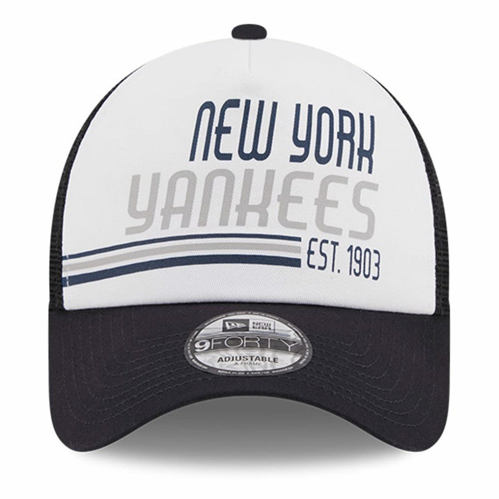 New York Yankees New Era Stacked A-Frame Trucker 9FORTY Adjustable Hat | MLB Near me