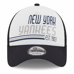 New York Yankees New Era Stacked A-Frame Trucker 9FORTY Adjustable Hat | MLB Near me