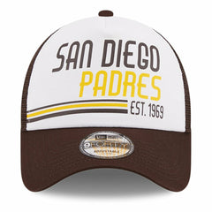 San Diego Padres New Era Stacked A-Frame Trucker 9FORTY Adjustable Hat | MLB Online