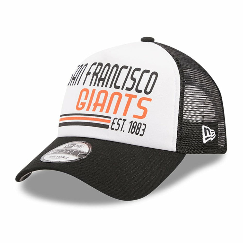 San Francisco Giants New Era Stacked A-Frame Trucker 9FORTY Adjustable Hat | MLB Near me