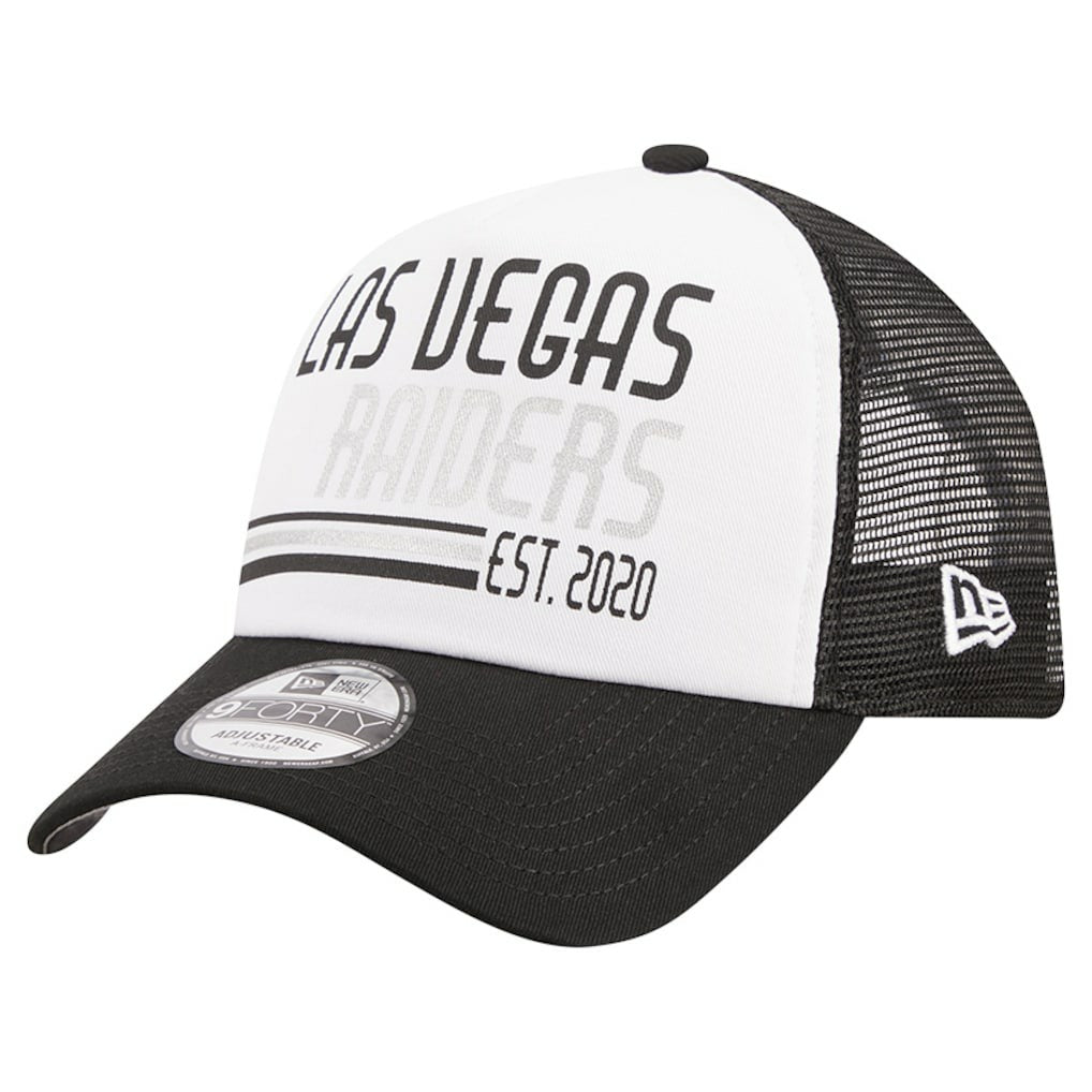 Las Vegas Raiders New Era Stacked A-Frame Trucker 9FORTY Adjustable Hat