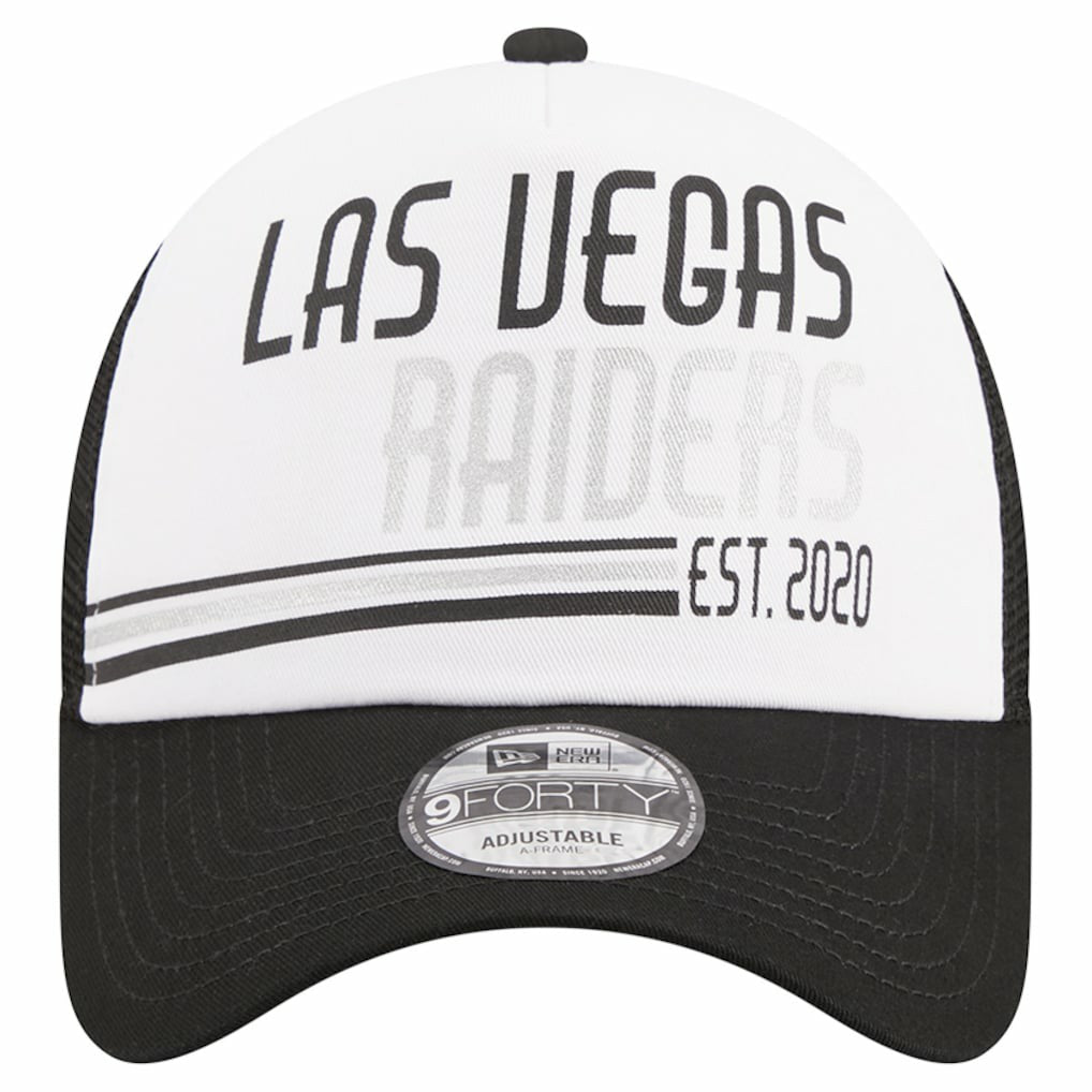 Las Vegas Raiders New Era Stacked A-Frame Trucker 9FORTY Adjustable Hat