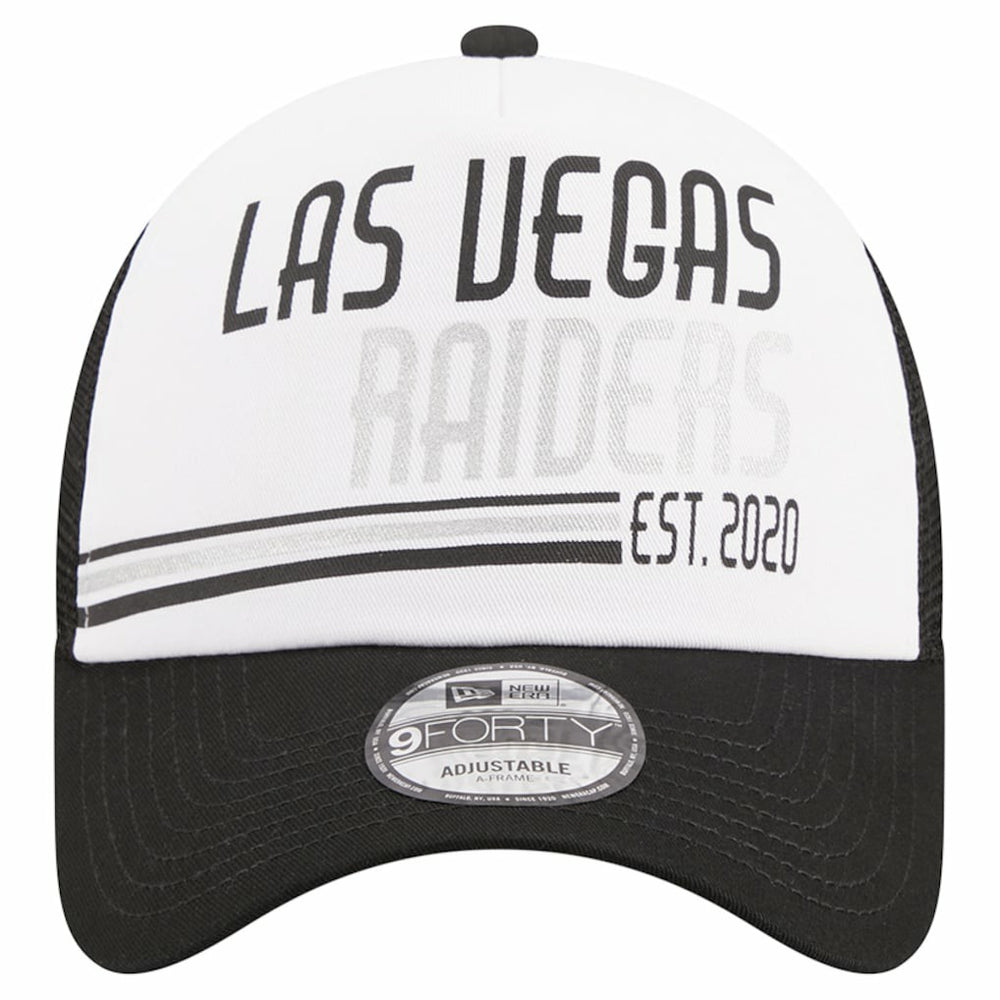Las Vegas Raiders New Era Stacked A-Frame Trucker 9FORTY Adjustable Hat