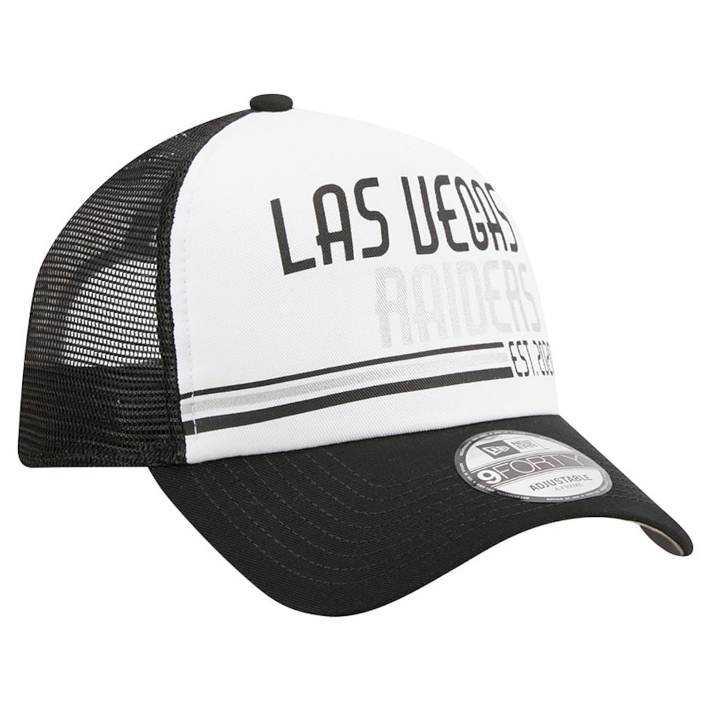 Las Vegas Raiders New Era Stacked A-Frame Trucker 9FORTY Adjustable Hat