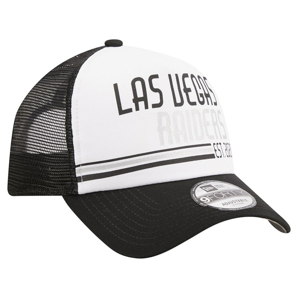 Las Vegas Raiders New Era Stacked A-Frame Trucker 9FORTY Adjustable Hat
