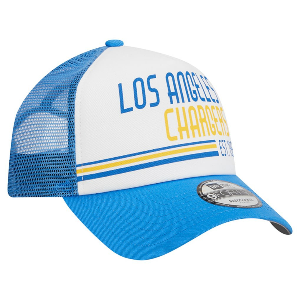 Los Angeles Chargers New Era Stacked A-Frame Trucker 9FORTY Adjustable Hat