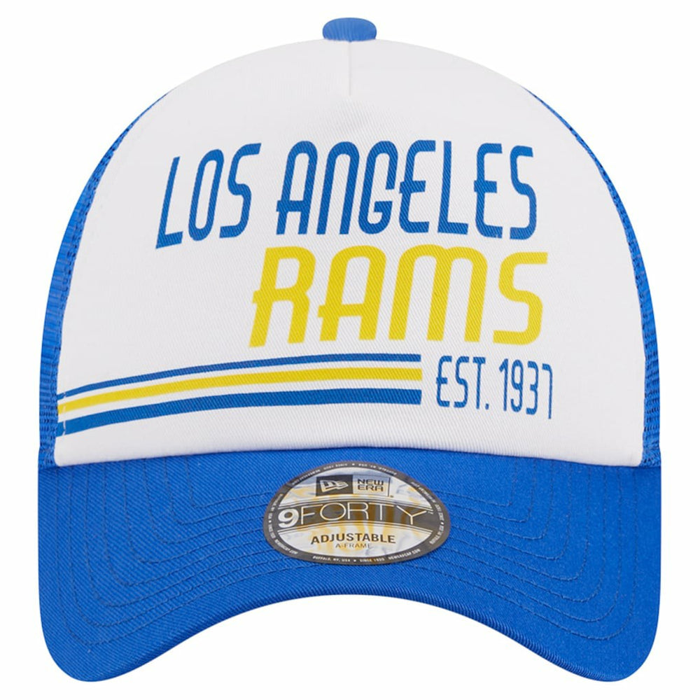 Los Angeles Rams New Era Stacked A-Frame Trucker 9FORTY Adjustable Hat