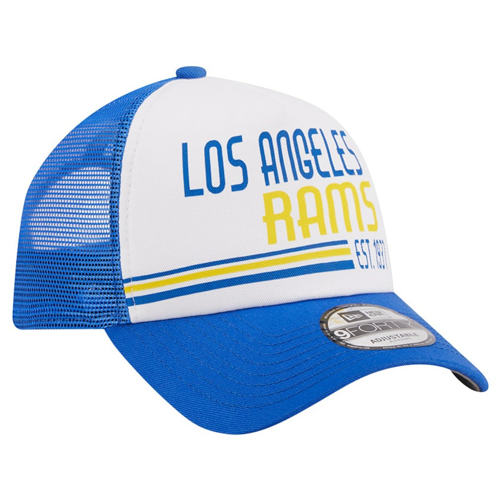 Los Angeles Rams New Era Stacked A-Frame Trucker 9FORTY Adjustable Hat