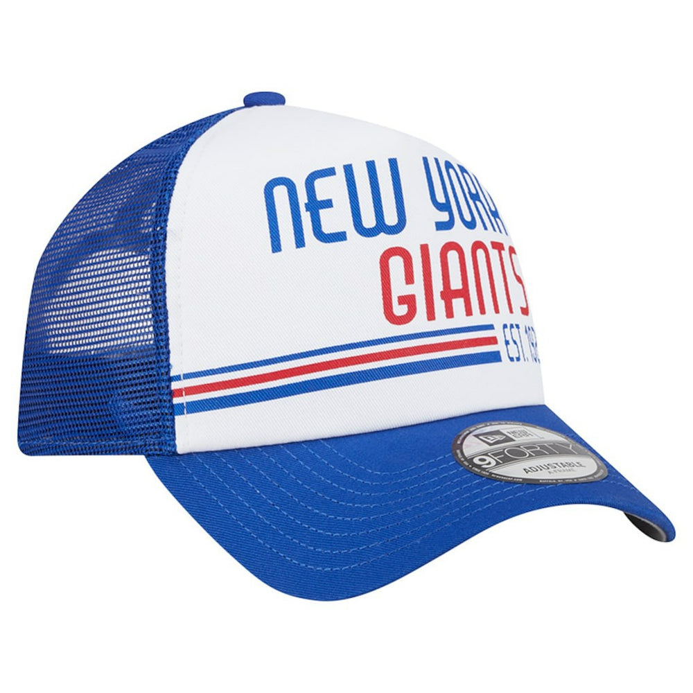 New York Giants New Era Stacked A-Frame Trucker 9FORTY Adjustable Hat