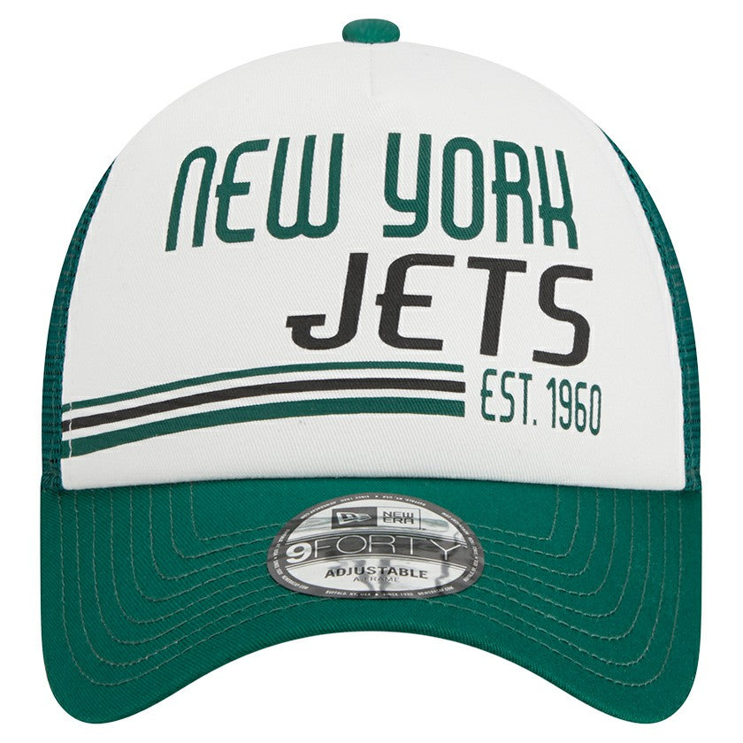 New York Jets New Era Stacked A-Frame Trucker 9FORTY Adjustable Hat