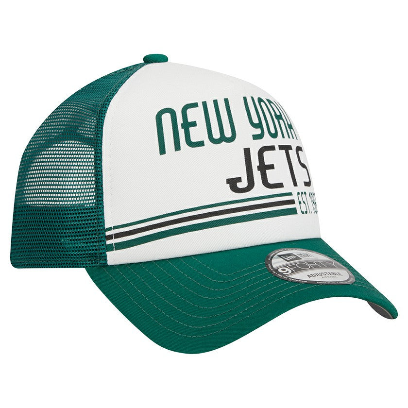 New York Jets New Era Stacked A-Frame Trucker 9FORTY Adjustable Hat