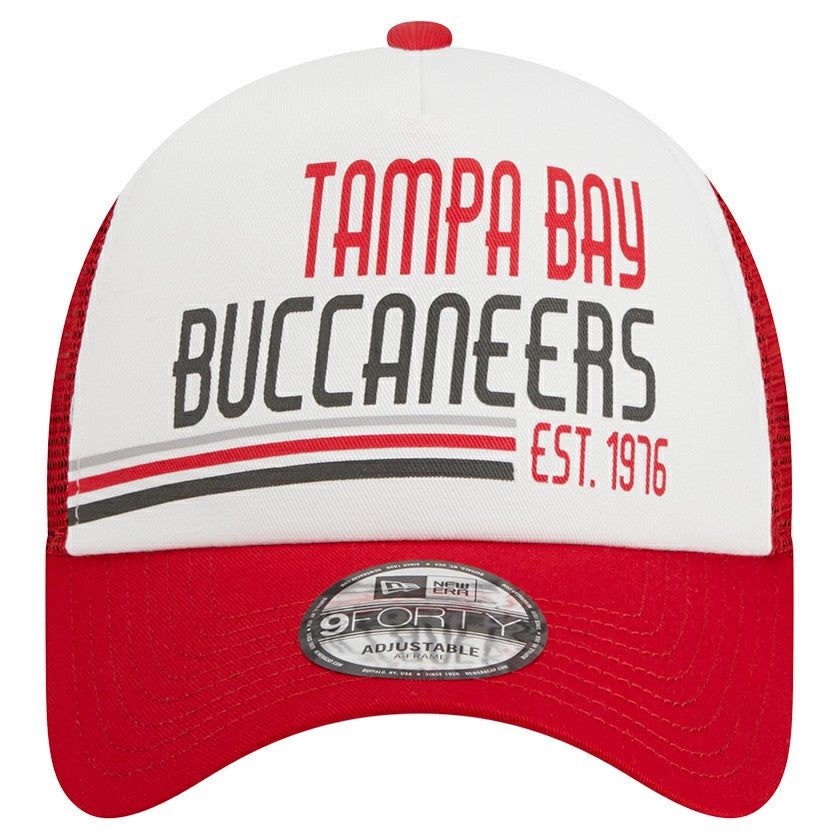 Tampa Bay Buccaneers New Era Stacked A-Frame Trucker 9FORTY Adjustable Hat