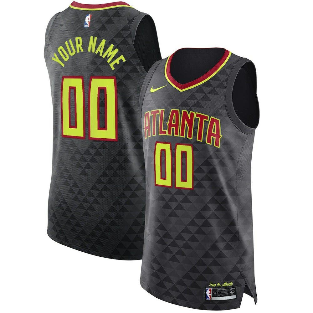 Atlanta Hawks Authentic Custom Jersey Black For Sale