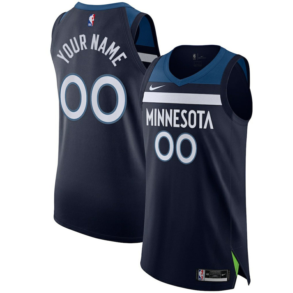 Minnesota Timberwolves Authentic Custom Jersey Navy For Sale