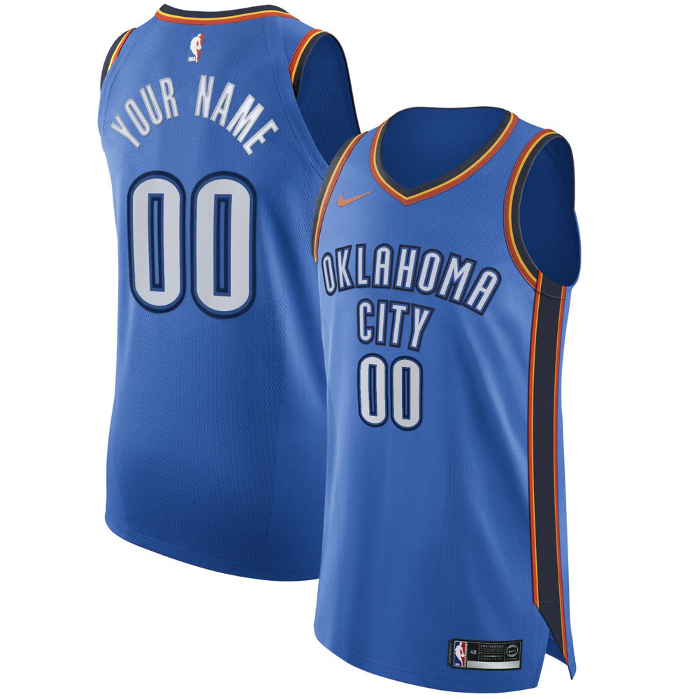 Oklahoma City Thunder Authentic Custom Jersey Blue Discount