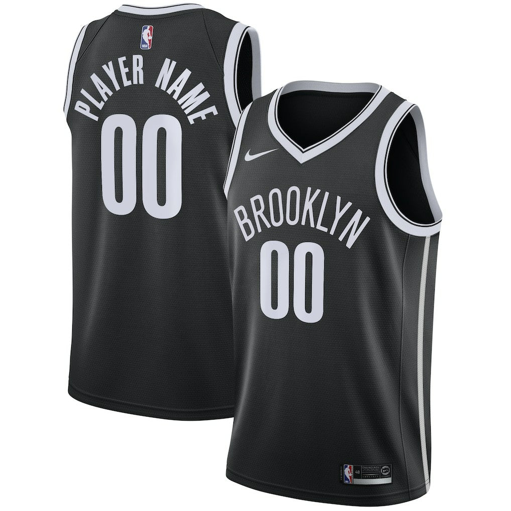Brooklyn Nets Swingman Custom Jersey Black Discount