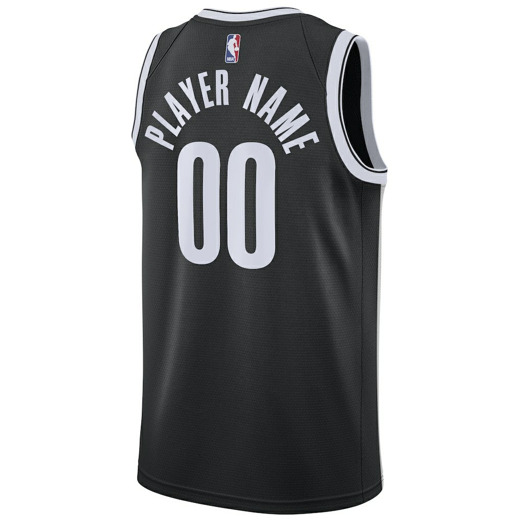 Brooklyn Nets Swingman Custom Jersey Black Discount