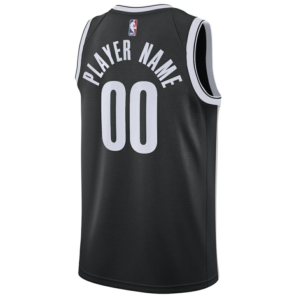 Brooklyn Nets Swingman Custom Jersey Black Discount