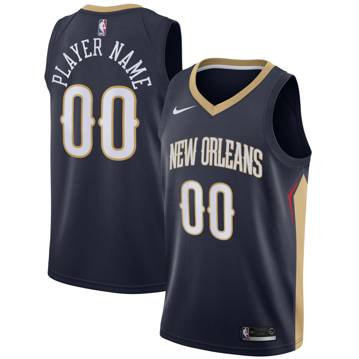 New Orleans Pelicans Swingman Custom Jersey Navy On Sale