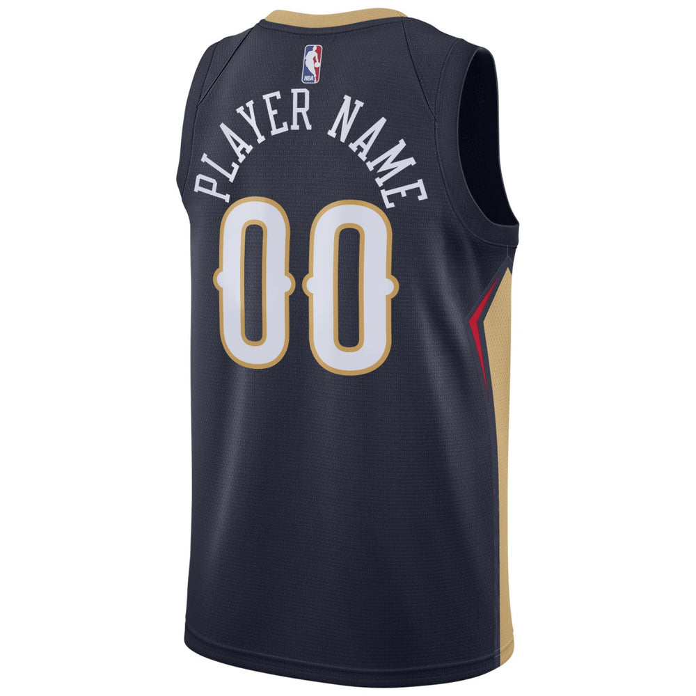New Orleans Pelicans Swingman Custom Jersey Navy On Sale