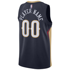 New Orleans Pelicans Swingman Custom Jersey Navy On Sale