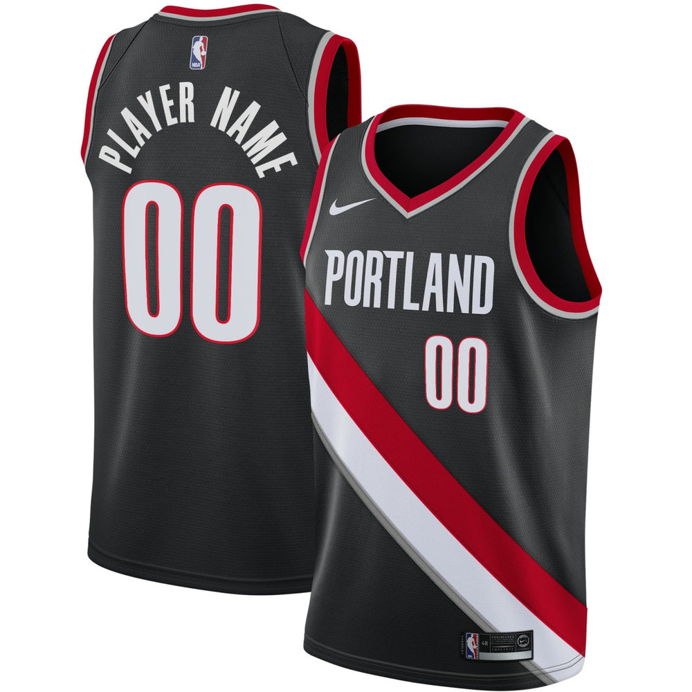 Portland Trail Blazers Swingman Custom Jersey Black On Sale
