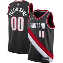 Portland Trail Blazers Swingman Custom Jersey Black On Sale