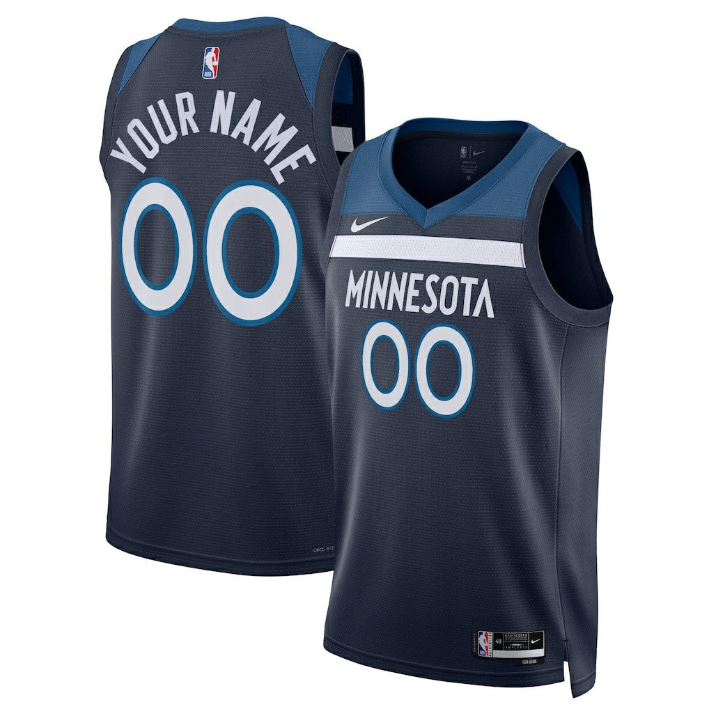 Minnesota Timberwolves Unisex Swingman Custom Jersey Navy Discount