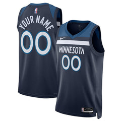 Minnesota Timberwolves Unisex Swingman Custom Jersey Navy Discount