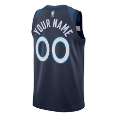 Minnesota Timberwolves Unisex Swingman Custom Jersey Navy Discount