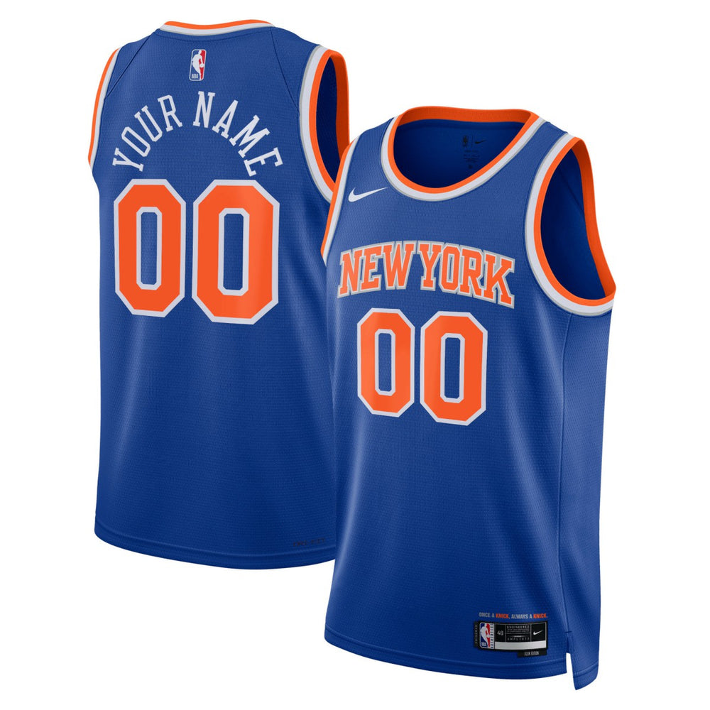 New York Knicks Unisex Swingman Custom Jersey Blue Discount
