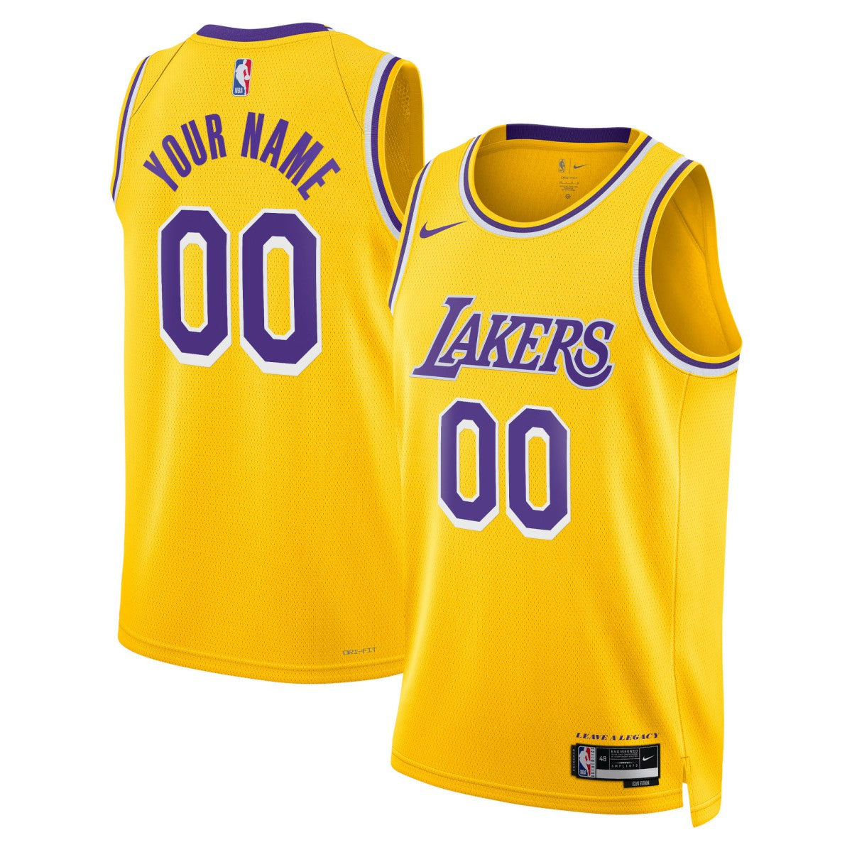 Los Angeles Lakers Unisex Swingman Custom Jersey Gold Online