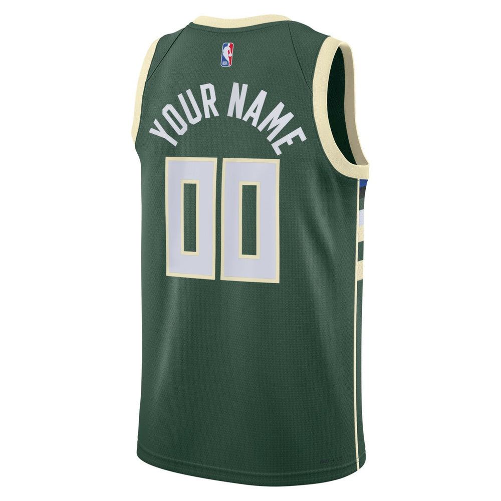 Milwaukee Bucks Unisex Swingman Custom Jersey Hunter Green Outlet