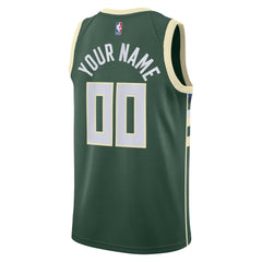 Milwaukee Bucks Unisex Swingman Custom Jersey Hunter Green Outlet