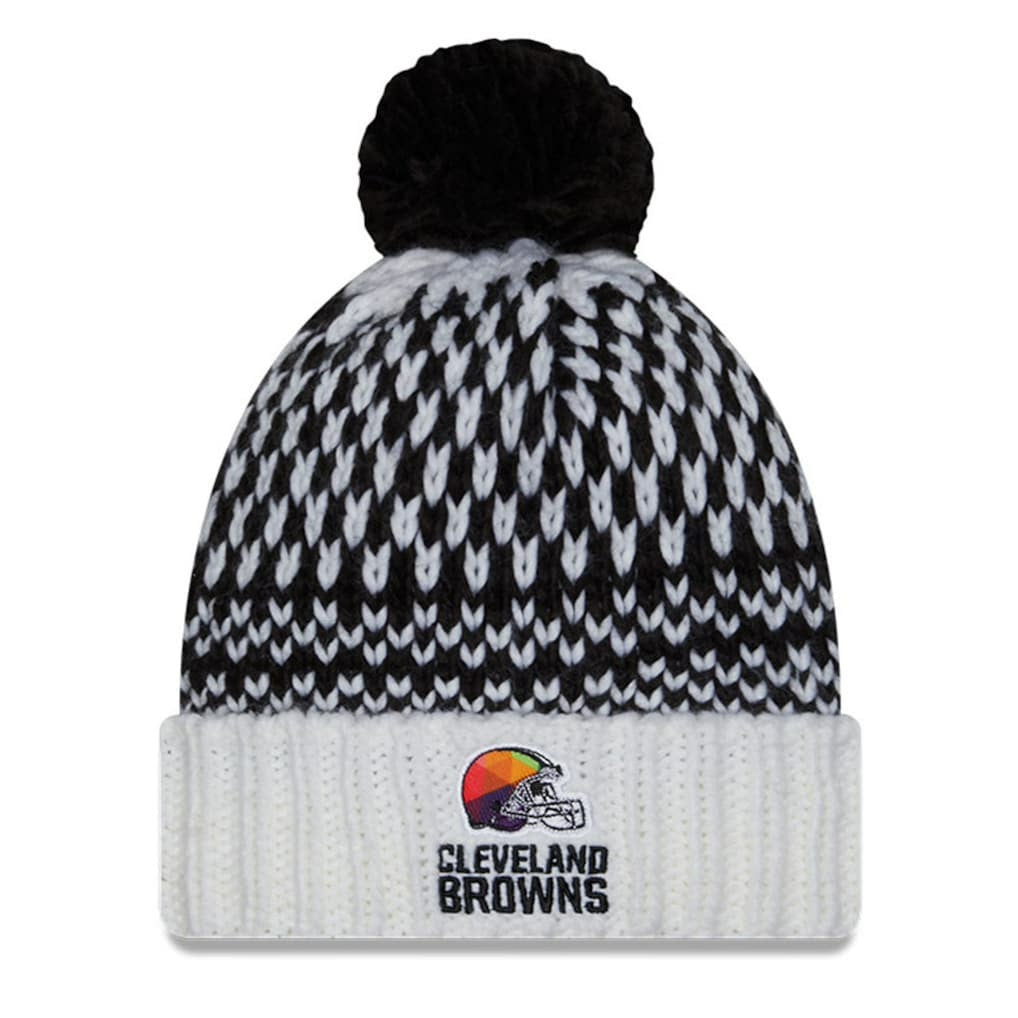 Cleveland Browns New Era Women's 2023 NFL Crucial Catch Cuffed Pom Knit Hat