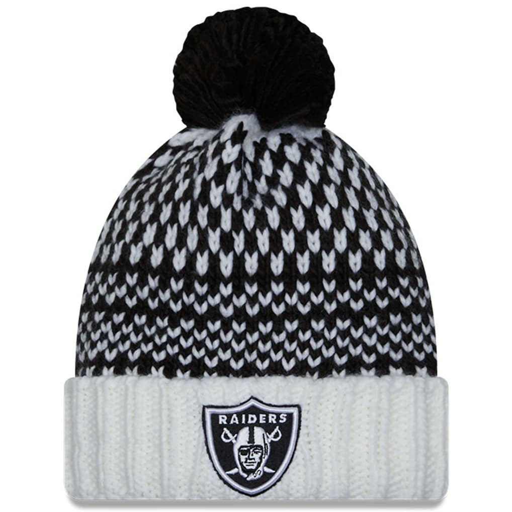Las Vegas Raiders New Era Women's 2023 NFL Crucial Catch Cuffed Pom Knit Hat