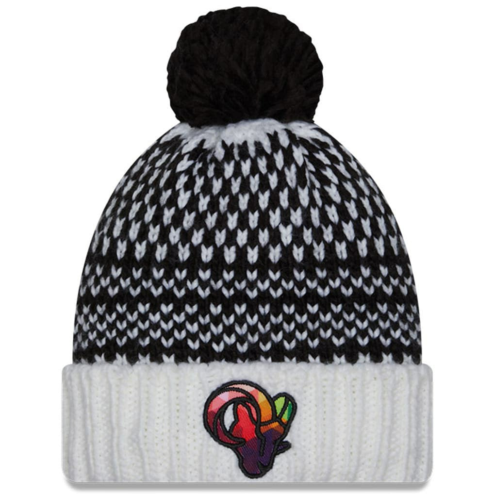 Los Angeles Rams New Era Women's 2023 NFL Crucial Catch Cuffed Pom Knit Hat