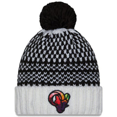 Los Angeles Rams New Era Women's 2023 NFL Crucial Catch Cuffed Pom Knit Hat