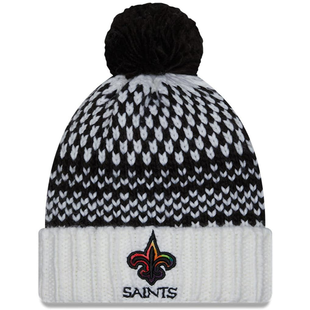 New Orleans Saints New Era Women's 2023 NFL Crucial Catch Cuffed Pom Knit Hat