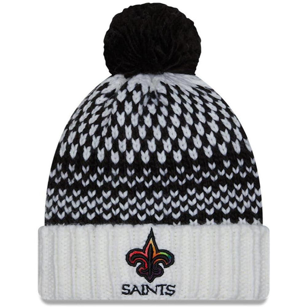 New Orleans Saints New Era Women's 2023 NFL Crucial Catch Cuffed Pom Knit Hat