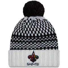 New Orleans Saints New Era Women's 2023 NFL Crucial Catch Cuffed Pom Knit Hat