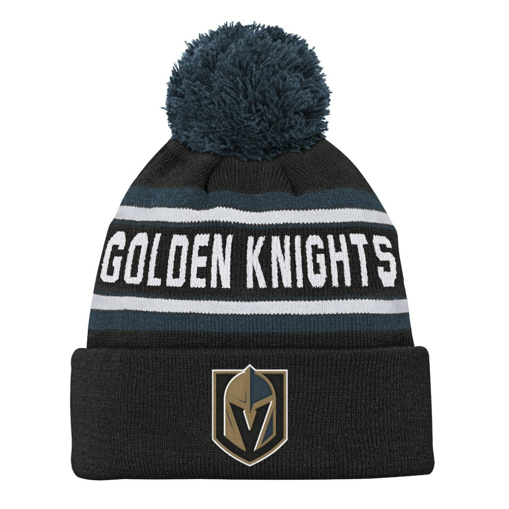 Vegas Golden Knights Youth Jacquard Cuffed Knit Hat with Pom Sale