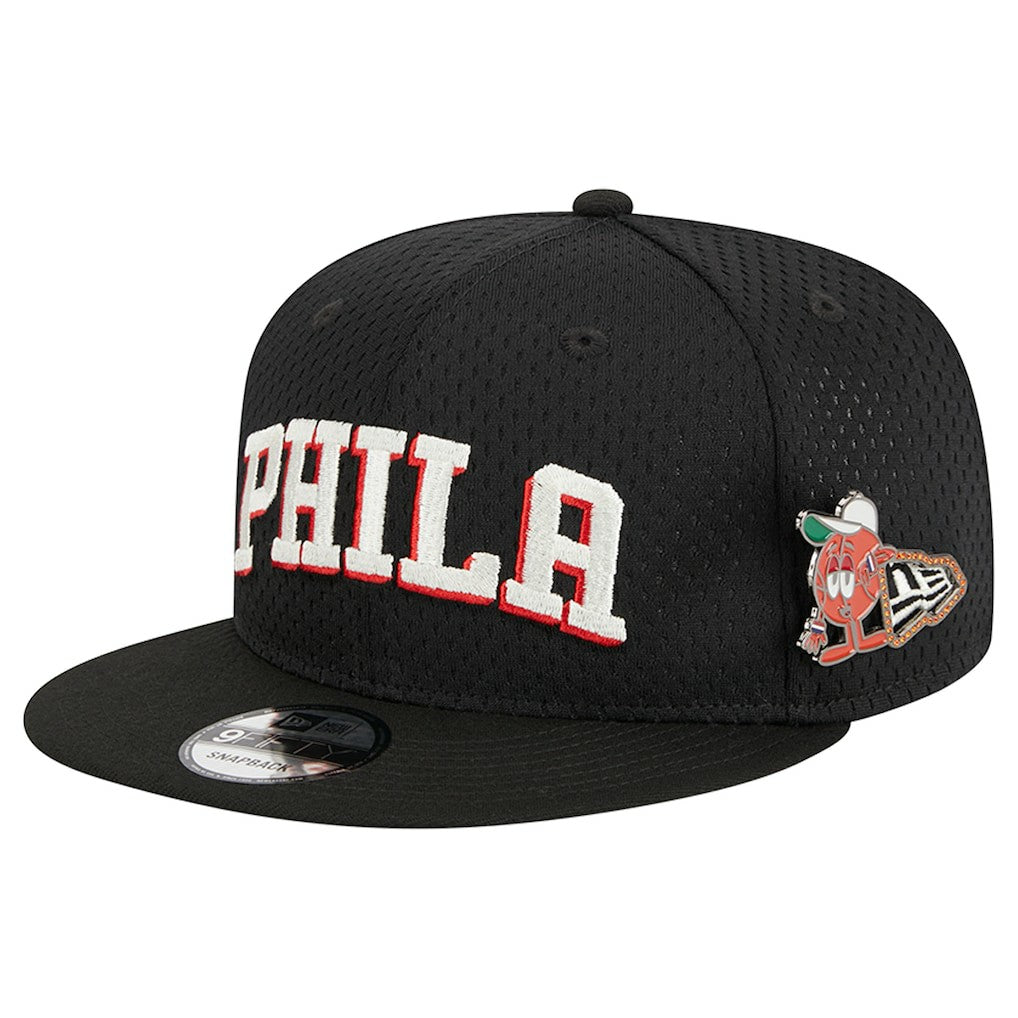 Philadelphia 76ers Post-Up Pin Mesh 9FIFTY Snapback Hat Online