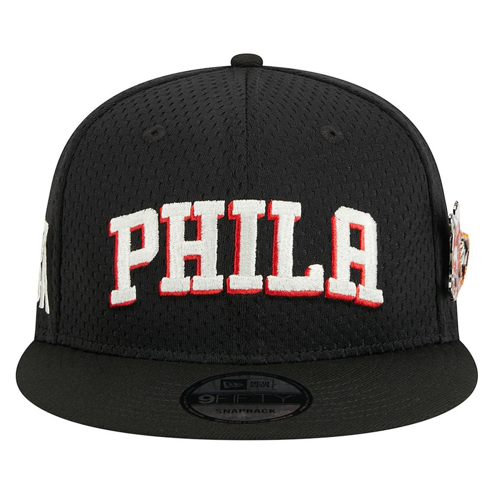 Philadelphia 76ers Post-Up Pin Mesh 9FIFTY Snapback Hat Online