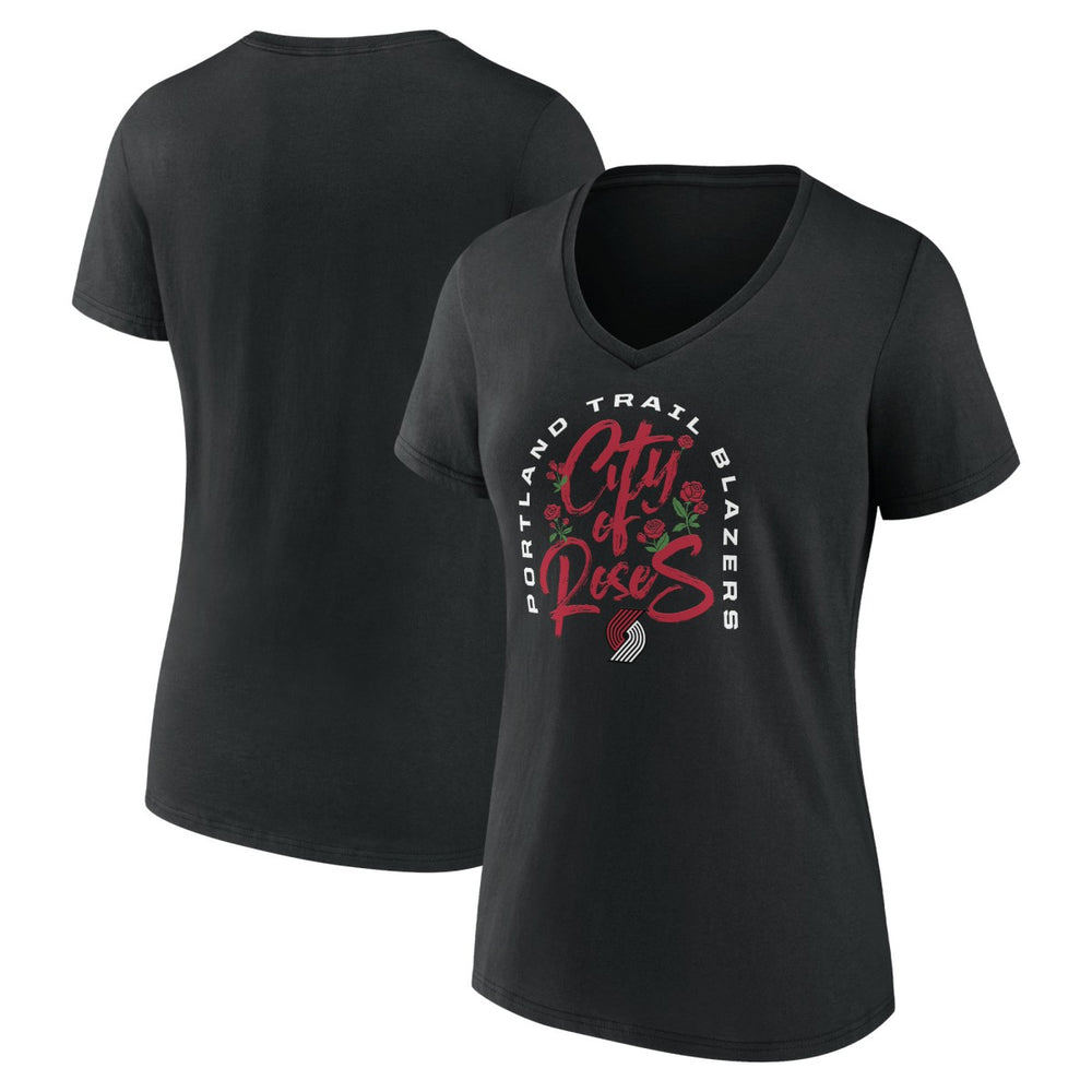 Portland Trail Blazers Women's Huddle V-Neck T-Shirt New
