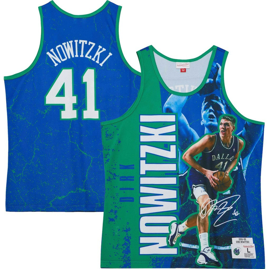 Dirk Nowitzki Dallas Mavericks Hardwood Classics Player Burst Tank Top sale Online