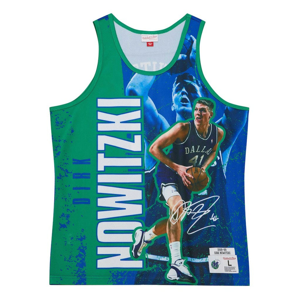 Dirk Nowitzki Dallas Mavericks Hardwood Classics Player Burst Tank Top sale Online