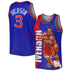 Allen Iverson Philadelphia 76ers 1996-97 Hardwood Classics Player Burst Tank Top Discount